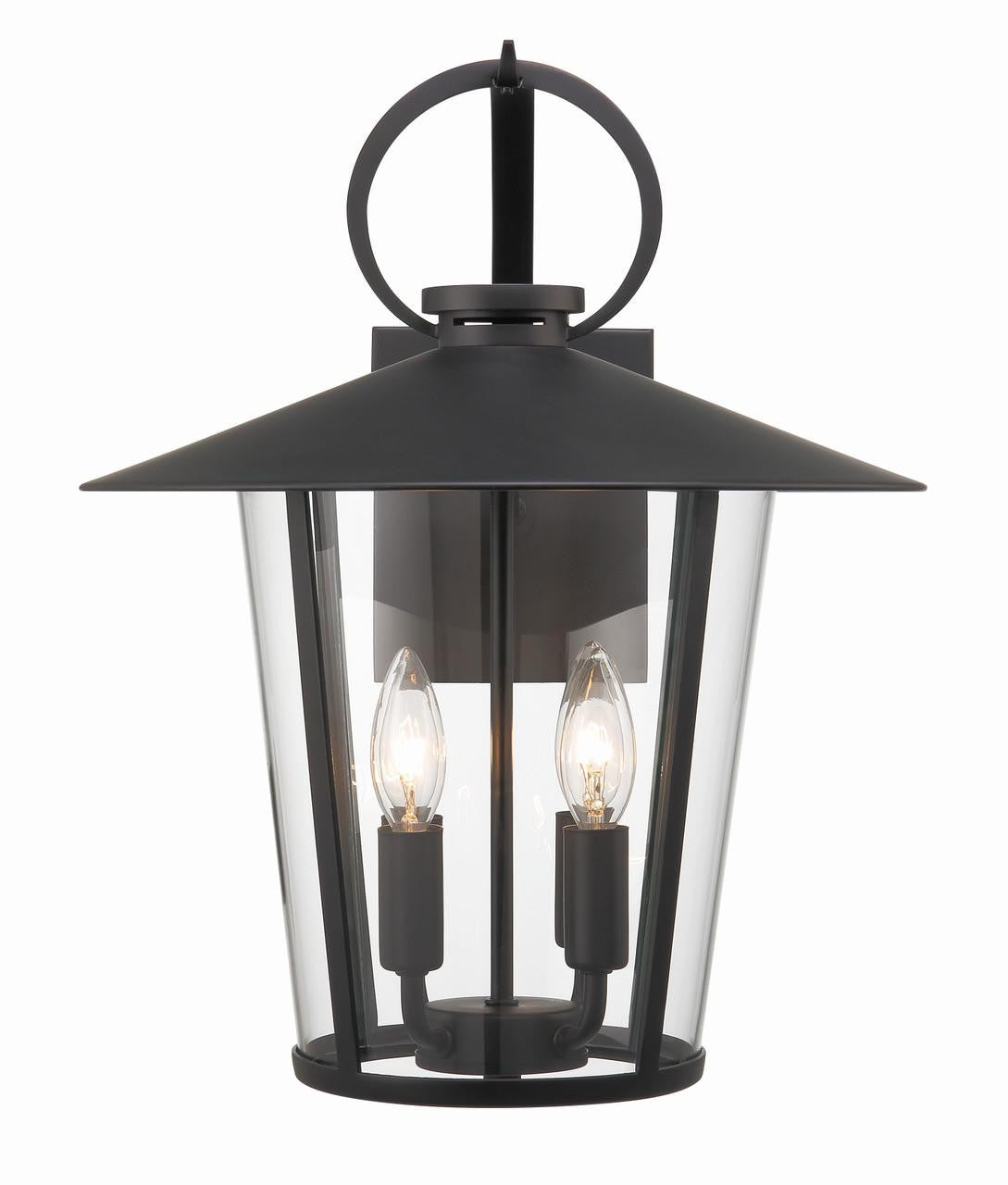 Crystorama Andover Wall Sconce - Matte Black 17.25"H