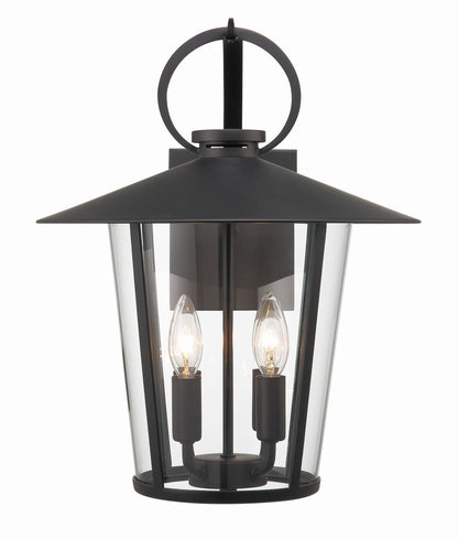 Crystorama Andover Wall Sconce - Matte Black 17.25"H