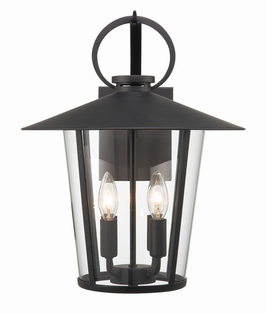 Crystorama Andover Wall Sconce - Matte Black 17.25"H