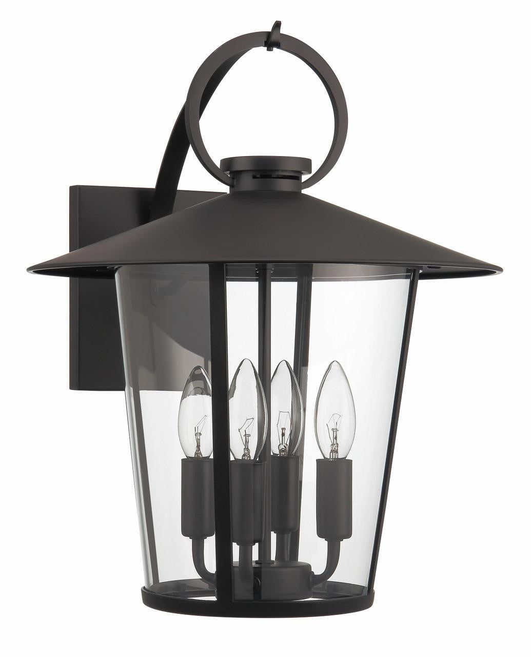 Crystorama Andover Wall Sconce - Matte Black 17.25"H