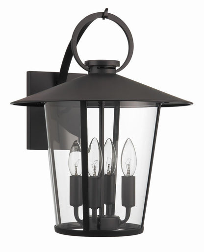Crystorama Andover Wall Sconce - Matte Black 17.25"H