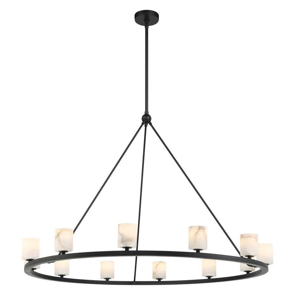 Crystorama Aragon 12 Light Matte Black Chandelier, Crystorama ARA-10266-MK-ST 2NYAN