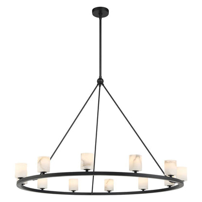 Crystorama Aragon 12 Light Matte Black Chandelier, Crystorama ARA-10266-MK-ST 2NYAN