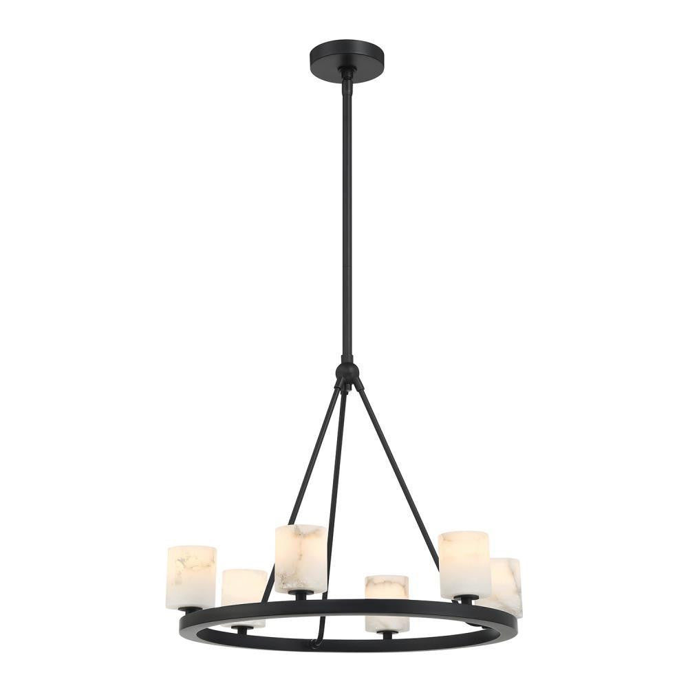 Crystorama Aragon 6 Light Matte Black Chandelier, Crystorama ARA-10264-MK-ST 2NYAJ