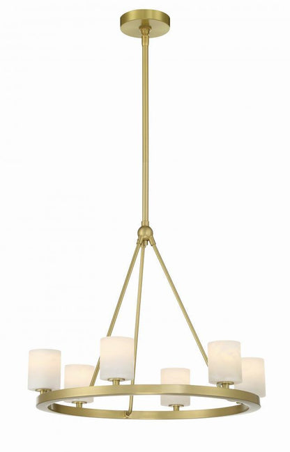 Crystorama Aragon Chandelier - Soft Brass 18"H