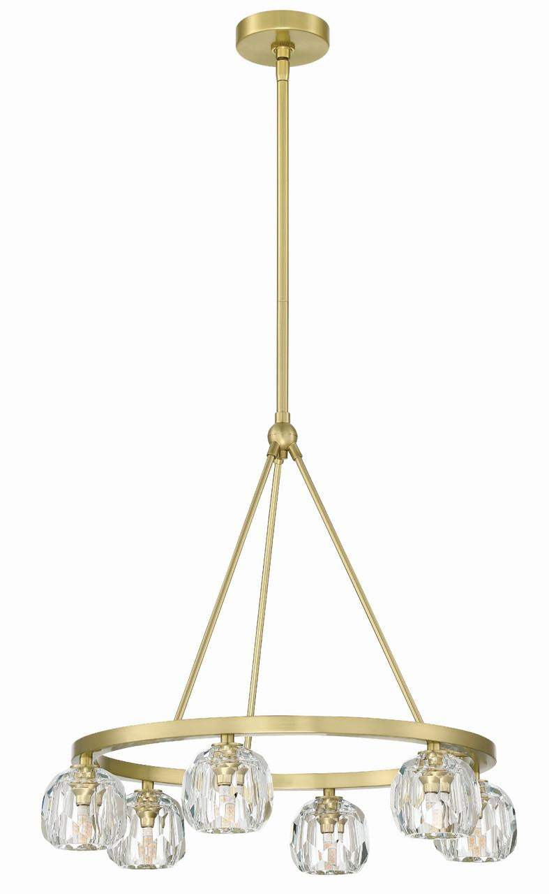 Crystorama Aragon 6 Light Chandelier Matte Black