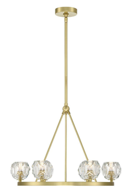 Crystorama Aragon Chandelier - Soft Brass, Faceted Cut Crystal 22"H
