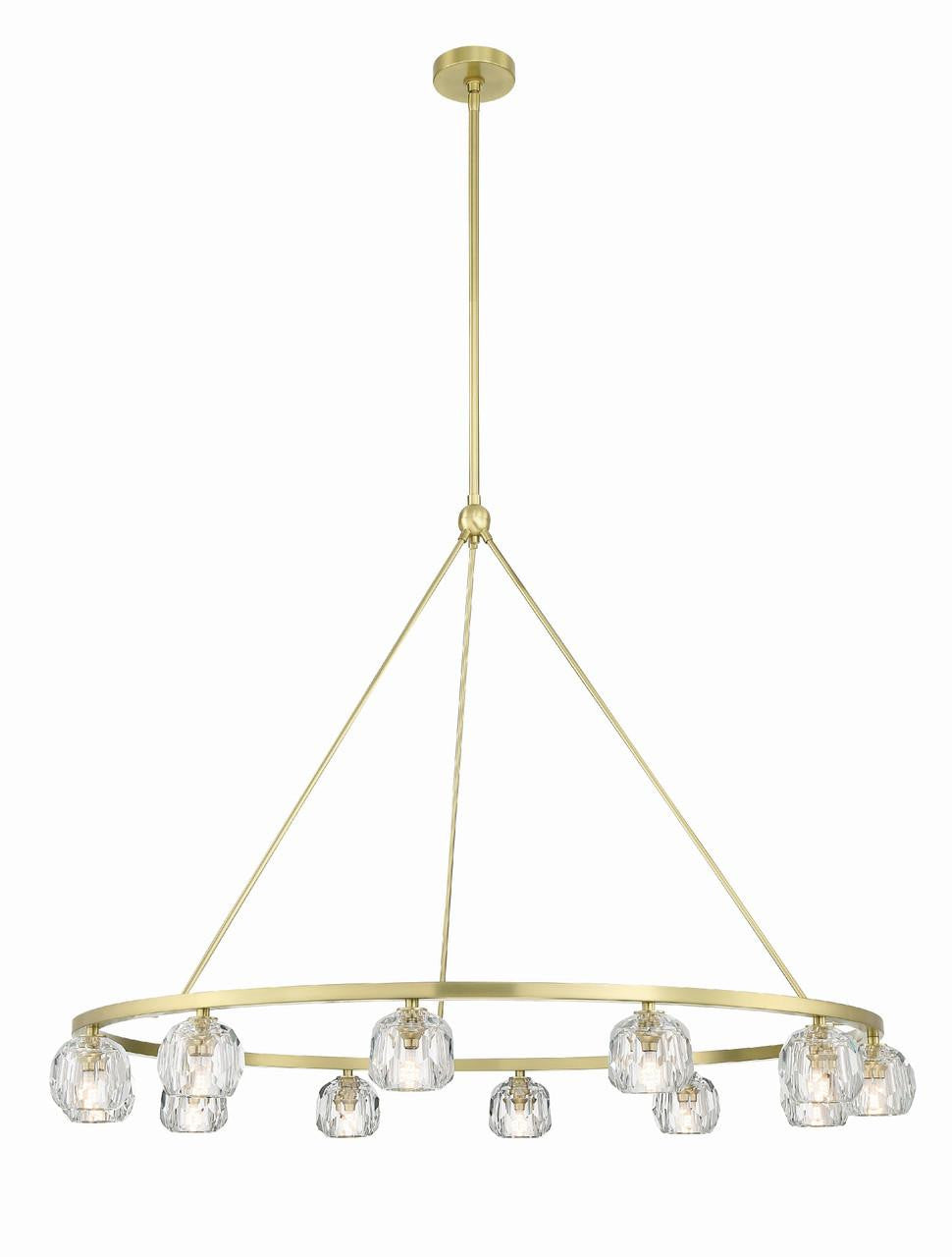 Crystorama Aragon Chandelier - Soft Brass, Faceted Cut Crystal 36"H