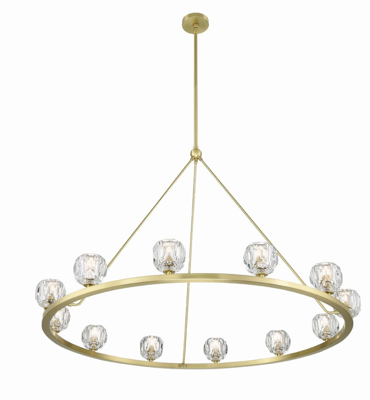 Crystorama Aragon Chandelier - Soft Brass, Faceted Cut Crystal 36"H
