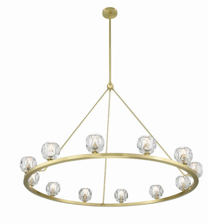 Crystorama Aragon Chandelier - Soft Brass, Faceted Cut Crystal 36"H