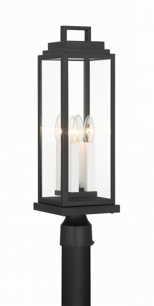Crystorama Aspen Post Light Matte Black