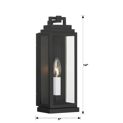 Crystorama Aspen Wall Sconce - Matte Black 14"H
