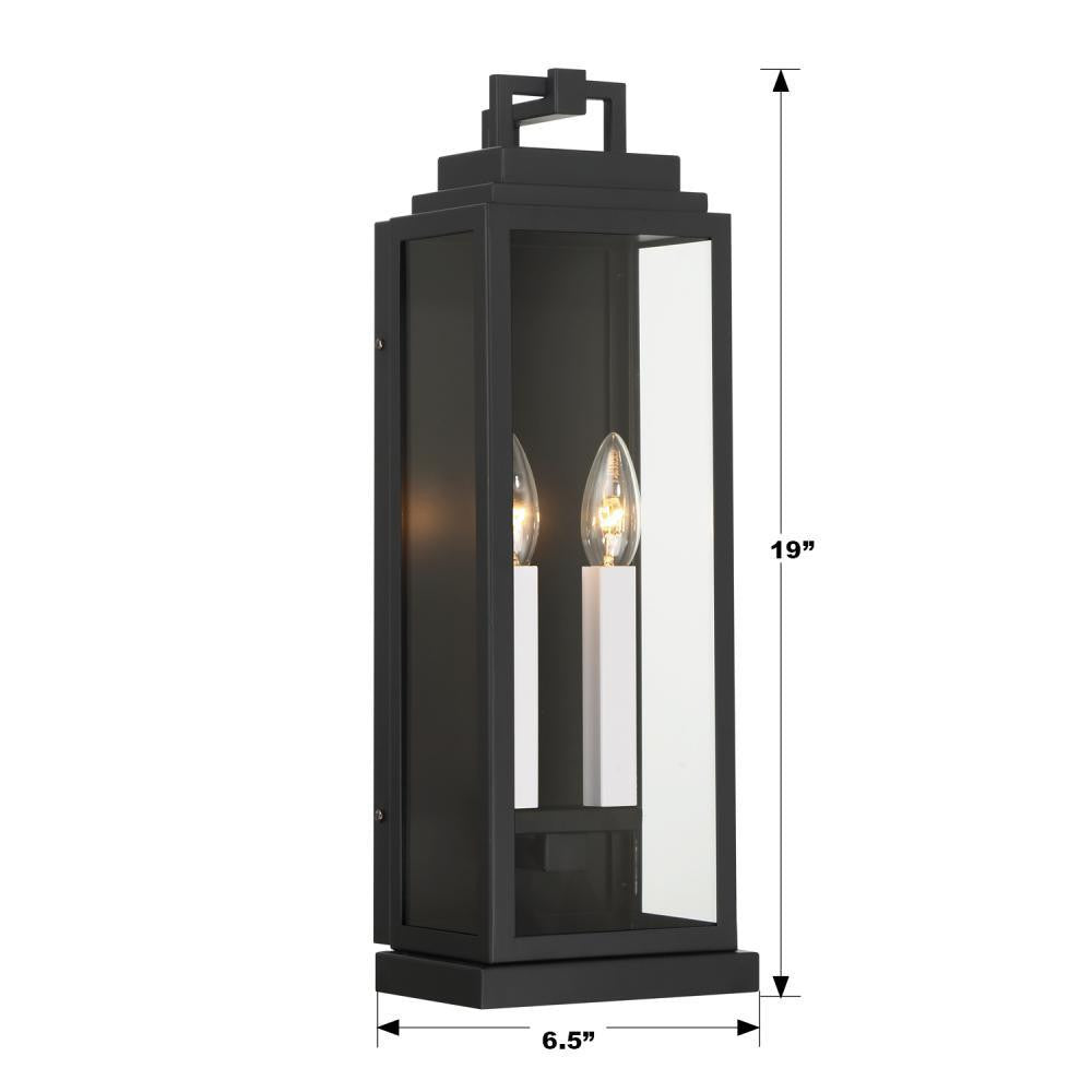 Crystorama Aspen Wall Sconce - Matte Black 19"H