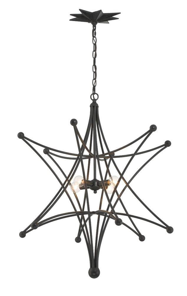 Crystorama Astro Chandelier Black