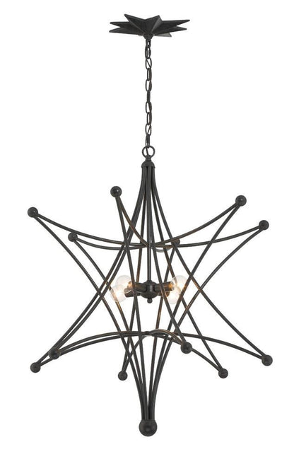 Crystorama Astro Chandelier Black