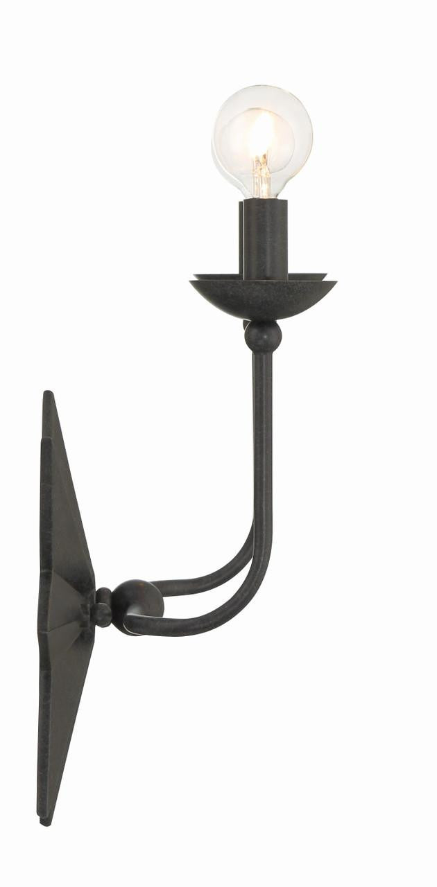 Crystorama Astro Wall Sconce - Black 15.25"H
