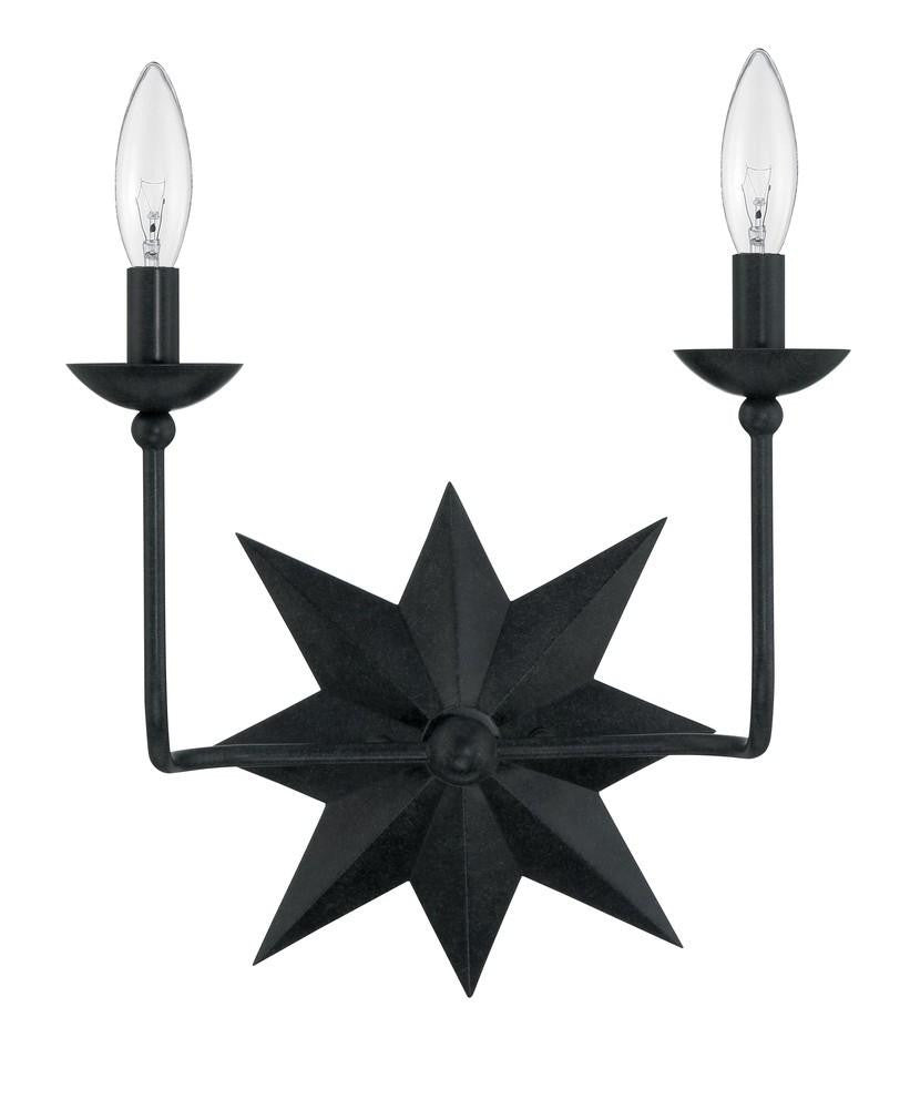 Crystorama Astro Wall Sconce Black