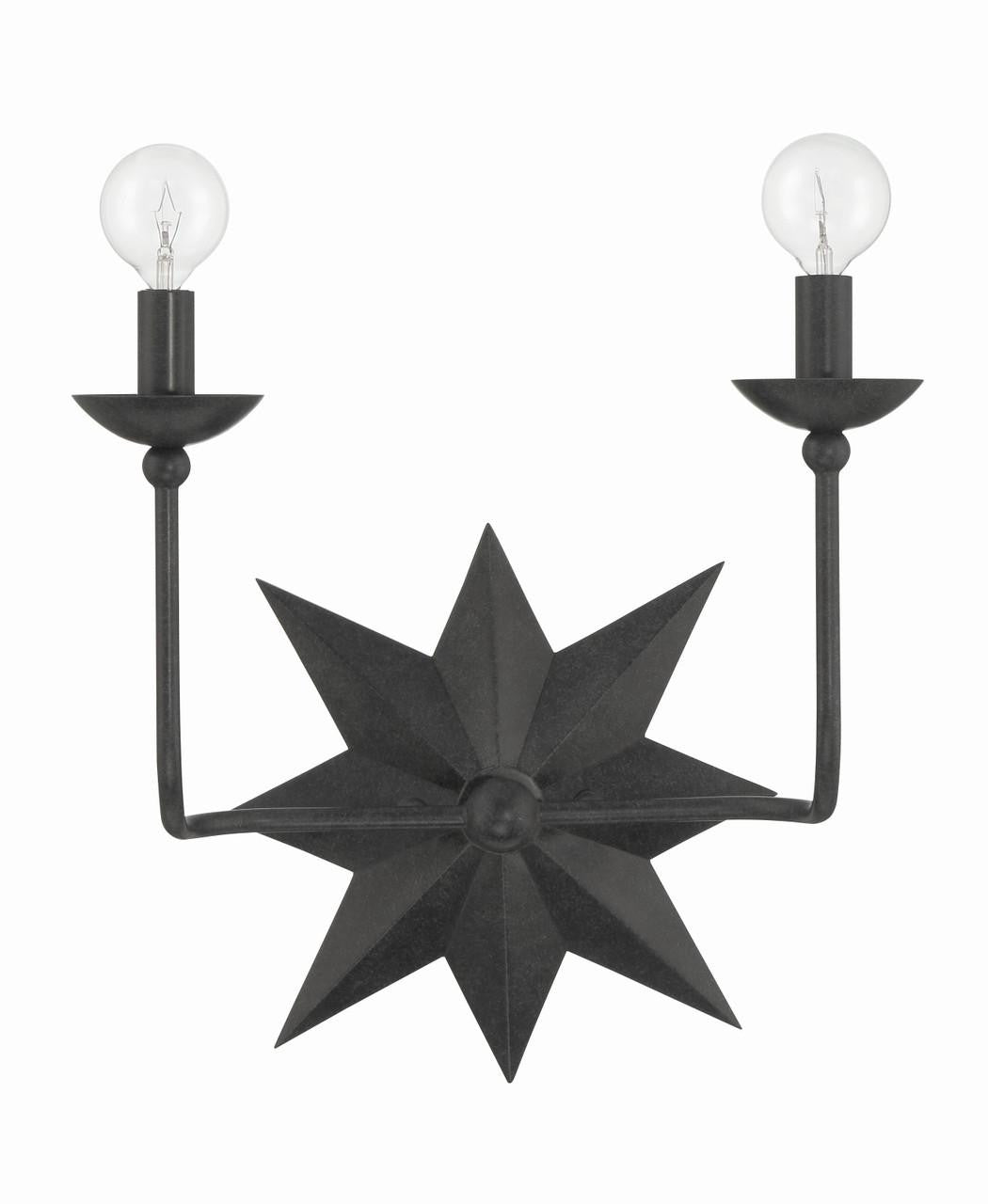 Crystorama Astro Wall Sconce - Black 15.25"H