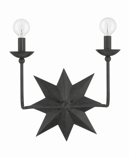 Crystorama Astro Wall Sconce - Black 15.25"H