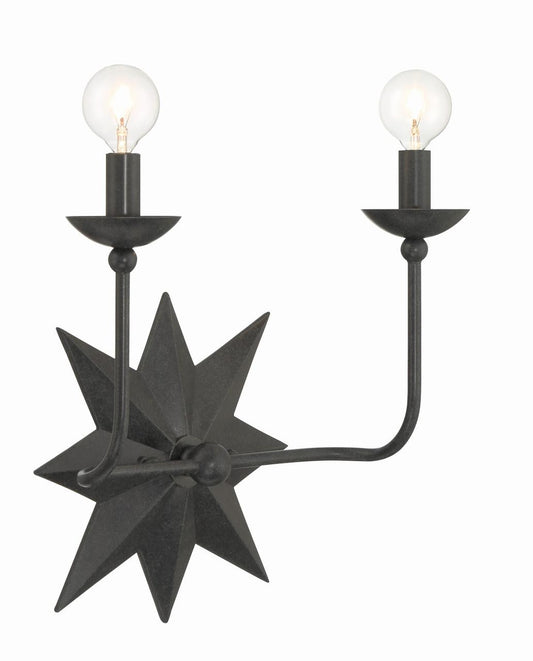 Crystorama Astro Wall Sconce - Black 15.25"H