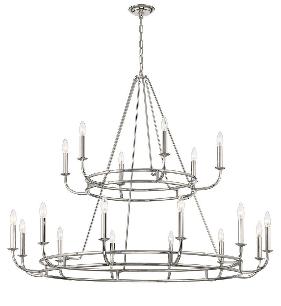 Crystorama Bailey Chandelier - Polished Nickel 39"H