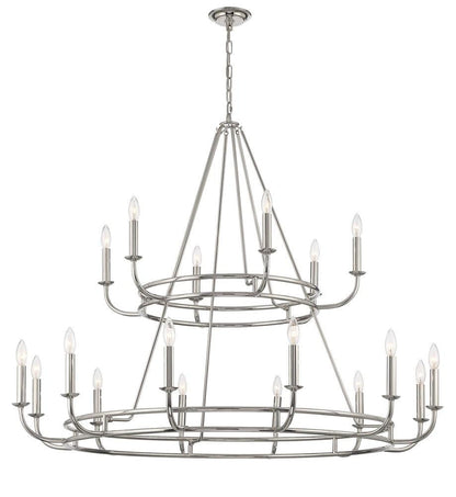 Crystorama Bailey Chandelier - Polished Nickel 39"H