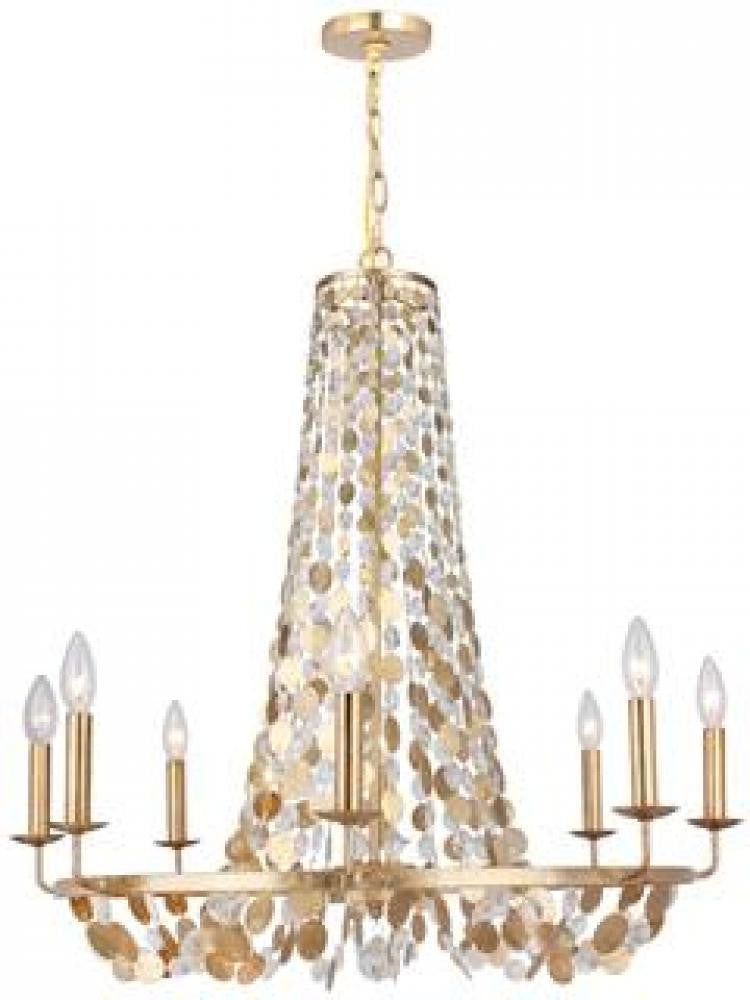 Crystorama Bella 8 Light Chandelier Antique Gold