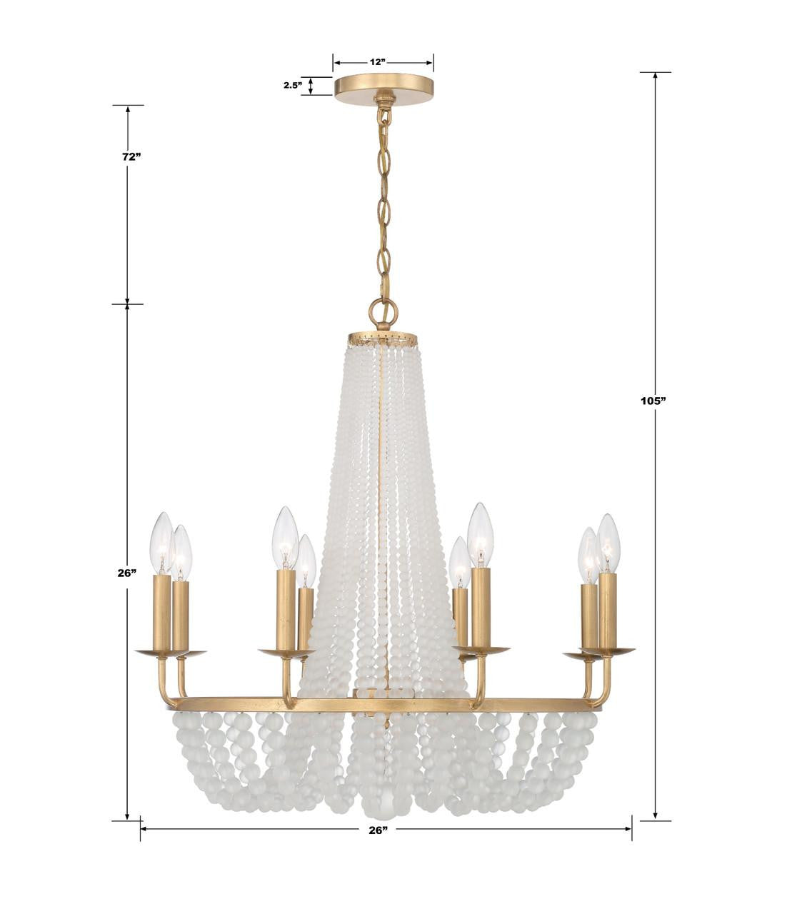 Crystorama Bella Chandelier Matte Black