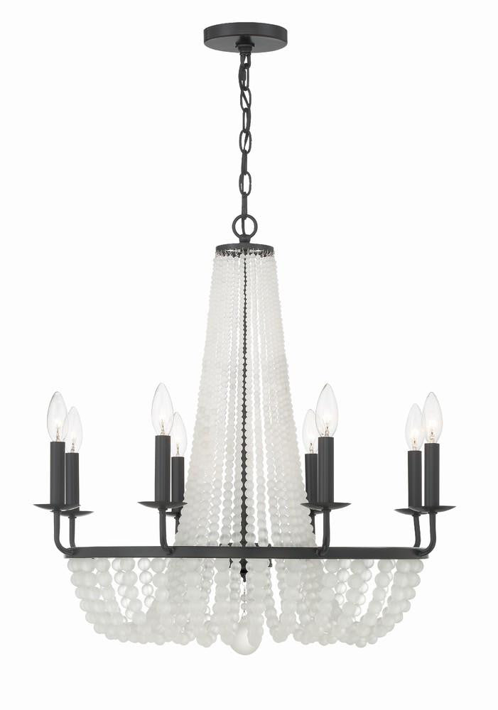 Crystorama Bella Chandelier - Matte Black 26"H