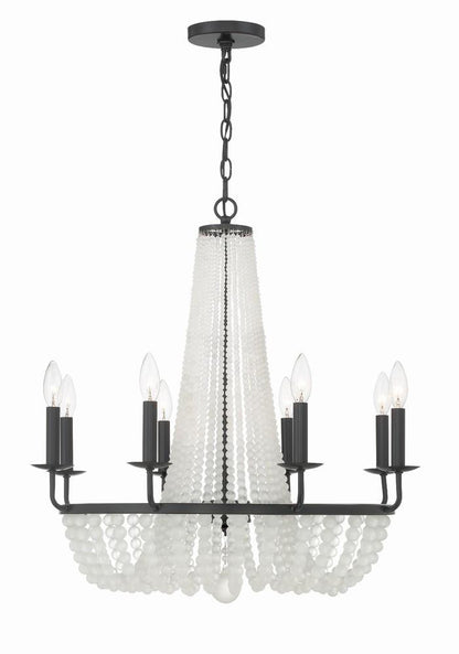 Crystorama Bella Chandelier - Matte Black 26"H