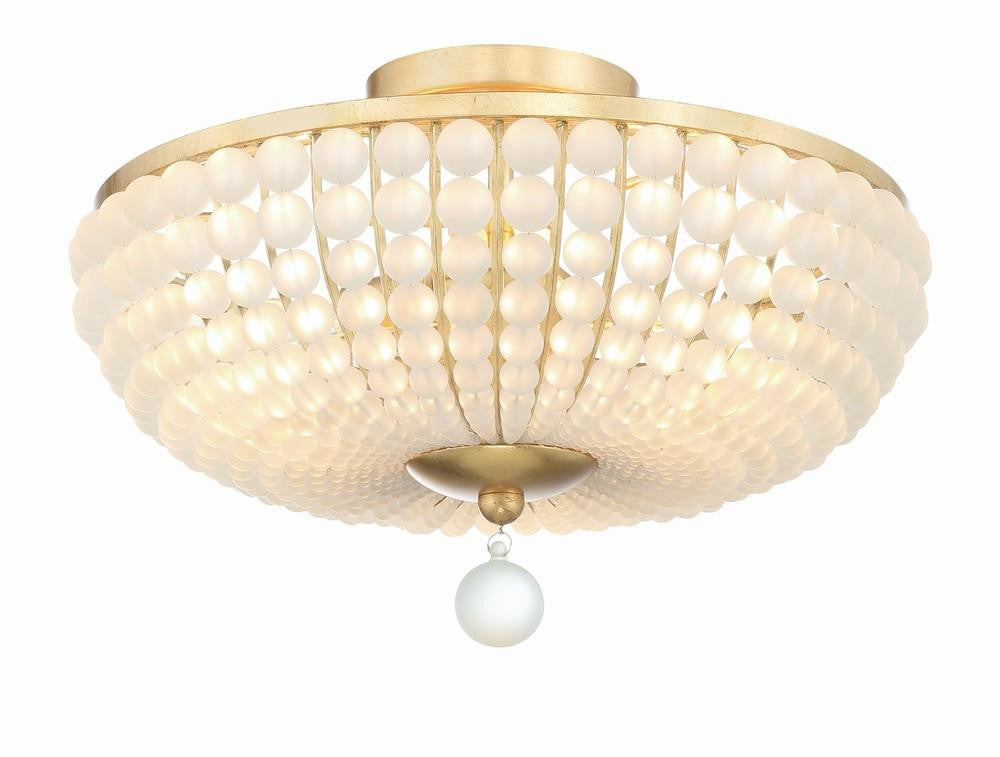 Crystorama Bella Semi Flush Mount Antique Gold