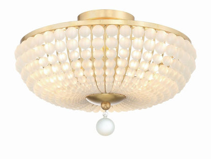 Crystorama Bella Semi Flush Mount Antique Gold