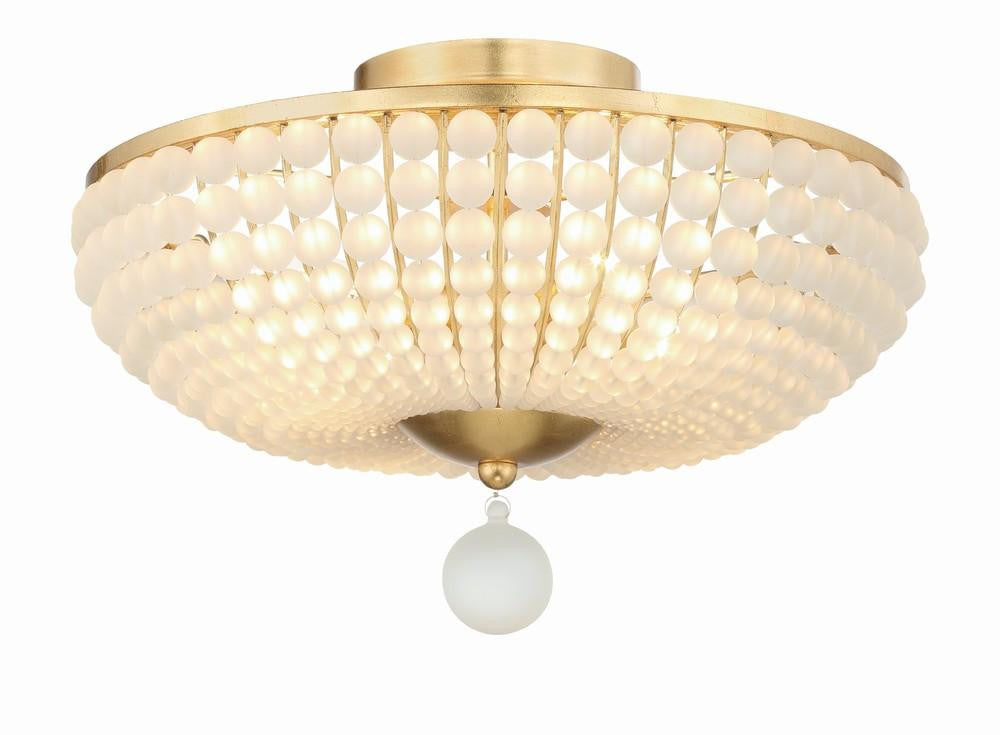 Crystorama Bella Semi Flush Mount Antique Gold