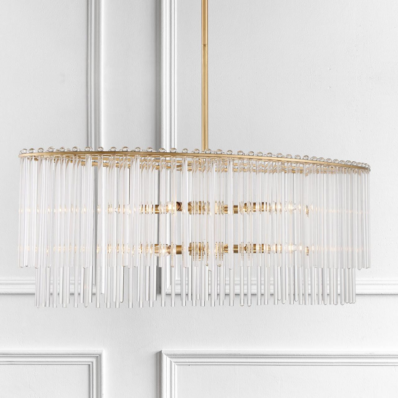 Crystorama Bleecker Chandelier - Antique Gold, Clear Glass 16"H