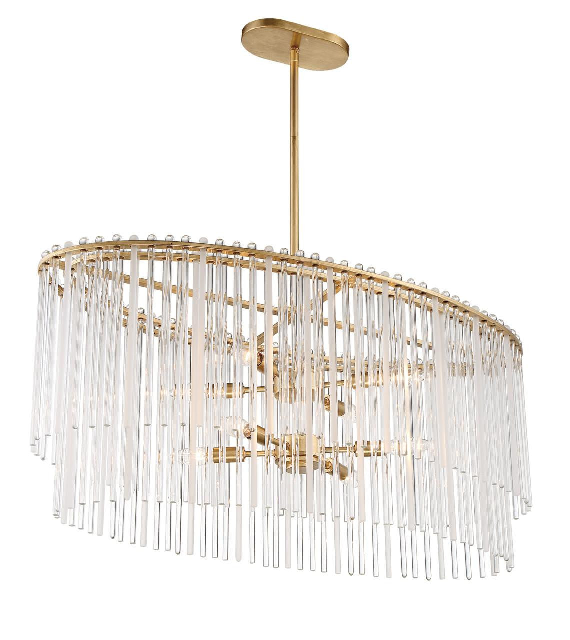 Crystorama Bleecker Chandelier - Antique Gold, Clear Glass 16"H