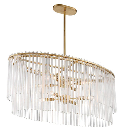 Crystorama Bleecker Chandelier - Antique Gold, Clear Glass 16"H