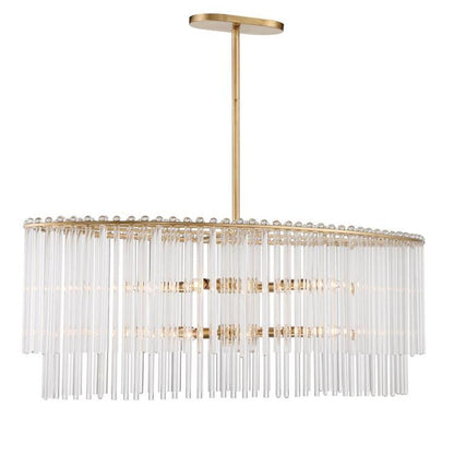 Crystorama Bleecker Chandelier - Antique Gold, Clear Glass 16"H