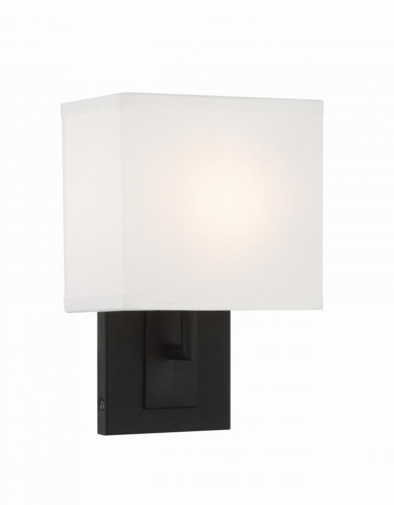 Crystorama Brent Wall Sconce Black Forged