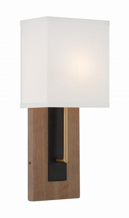 Crystorama Brent Wall Sconce Matte Black, Vibrant Gold