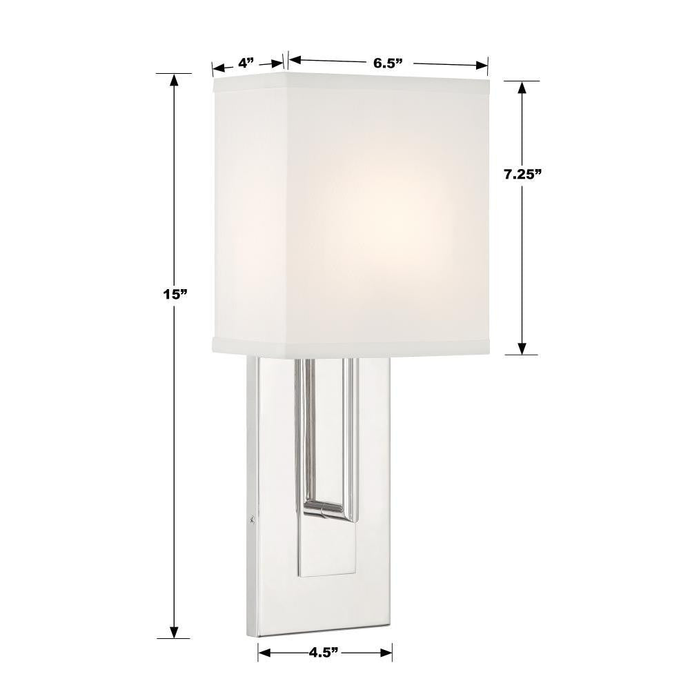 Crystorama Brent Wall Sconce - Polished Nickel 15"H