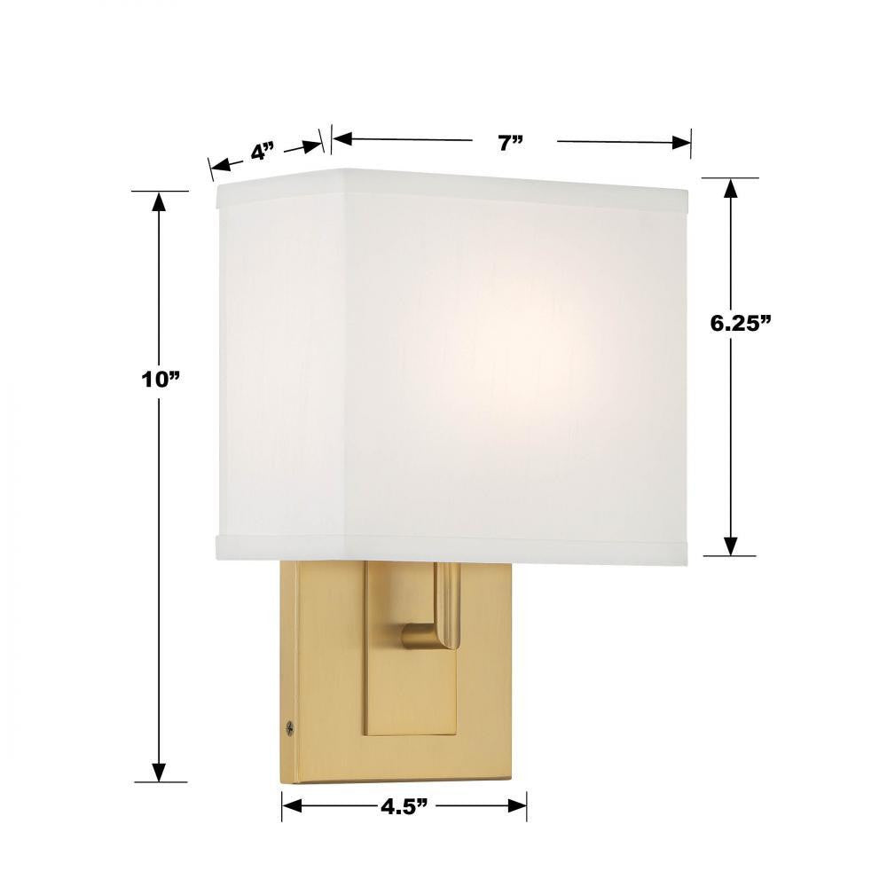 Crystorama Brent Wall Sconce - Vibrant Gold 10"H