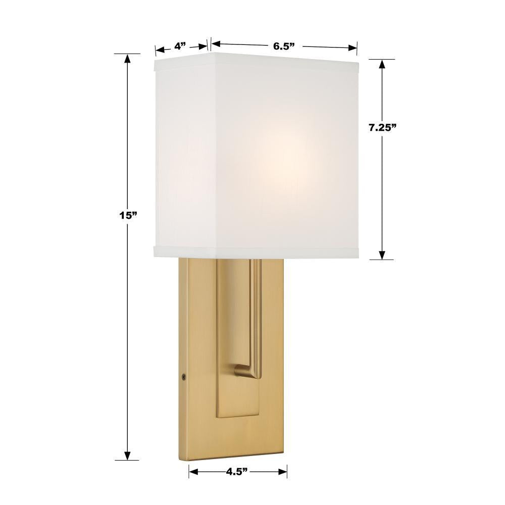 Crystorama Brent Wall Sconce - Vibrant Gold 15"H