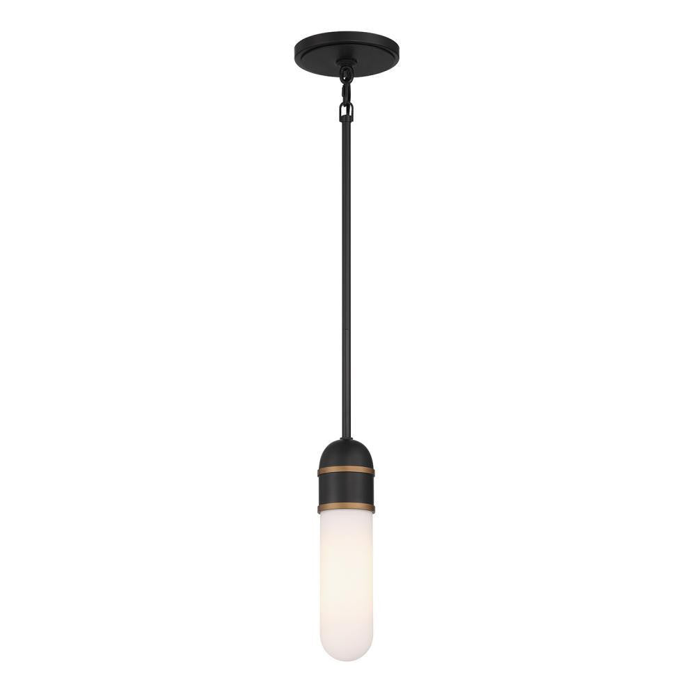 Crystorama Brian Patrick Flynn Capsule 1 Light LED Mini Pen Matte Black, Textured Gold