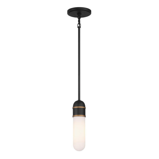 Crystorama Brian Patrick Flynn Capsule 1 Light LED Mini Pen Matte Black, Textured Gold