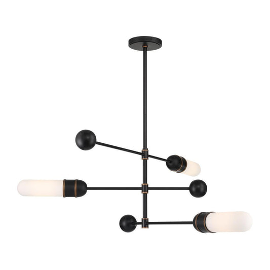 Crystorama Brian Patrick Flynn Capsule 3 Light LED Chandeli Matte Black, Textured Gold