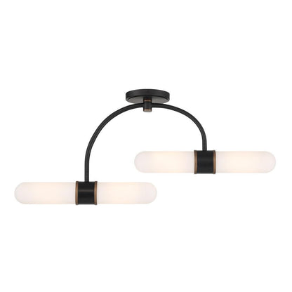 Crystorama Brian Patrick Flynn Capsule 4 Light LED Semi Flu Matte Black, Textured Gold
