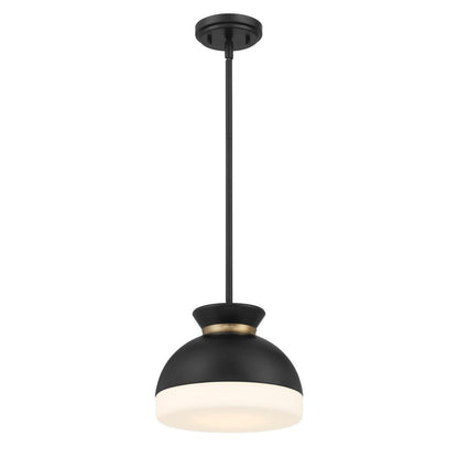 Crystorama Brian Patrick Flynn Gidget 1 Light Mini Pendant Matte Black, Vibrant Gold