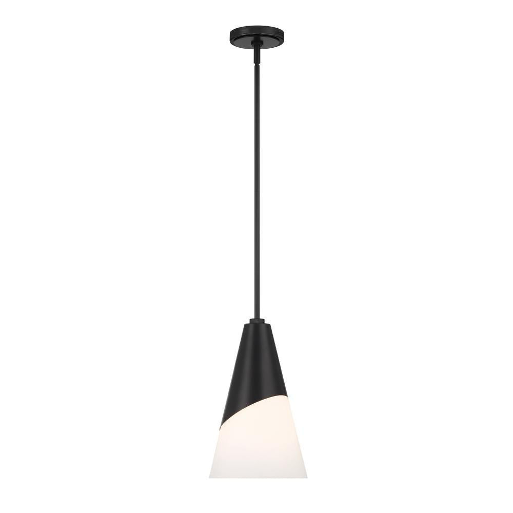 Crystorama Tori 1 Light Pendant Matte Black