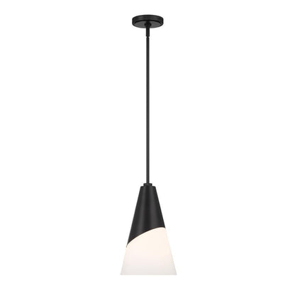 Crystorama Tori 1 Light Pendant Matte Black