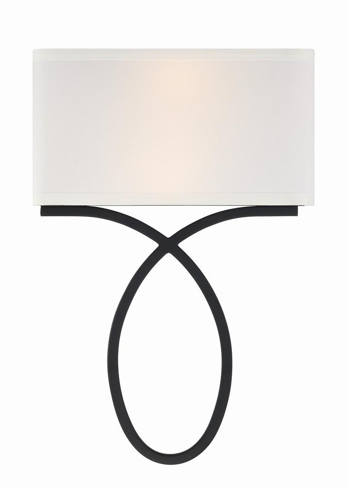 Crystorama Brinkley Wall Sconce - Black Forged 15"H